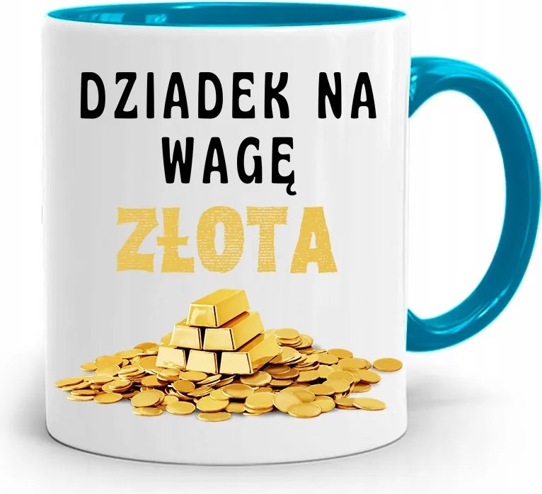 Kék Bögre Nagypapa Napja Nagypapa Arany Mérleg Nyomtatott Fényképpel