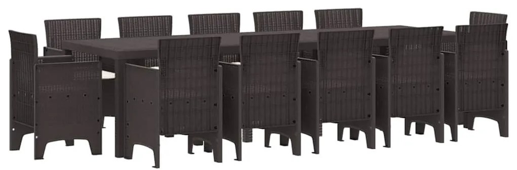 Kert étkező szett párnával 13 pcs Barna Rattan