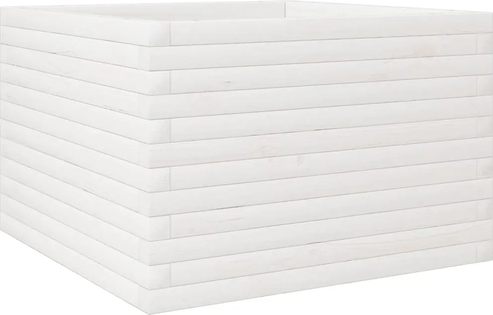 vidaXL fehér tömör fenyőfa kerti virágláda 70 x 70 x 45,5 cm