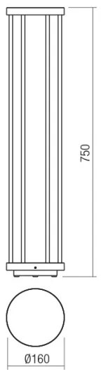 Redo 90579 - LED kültéri lámpa KALEN LED/8W/230V 3000K 75 cm IP65 antracit