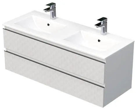 Fürdőszobaszekrény mosdóval SAT Cube Way 120x47,5x46 cm fehér matt CUBE3D1202ZBMOD