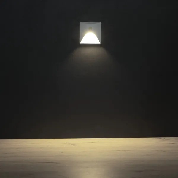 Kanlux 39141 - LED lépcsővilágító lámpatest EXIN, mozgásérzékelővel, 2,5W/230V 4000K IP65, fehér, szögletes
