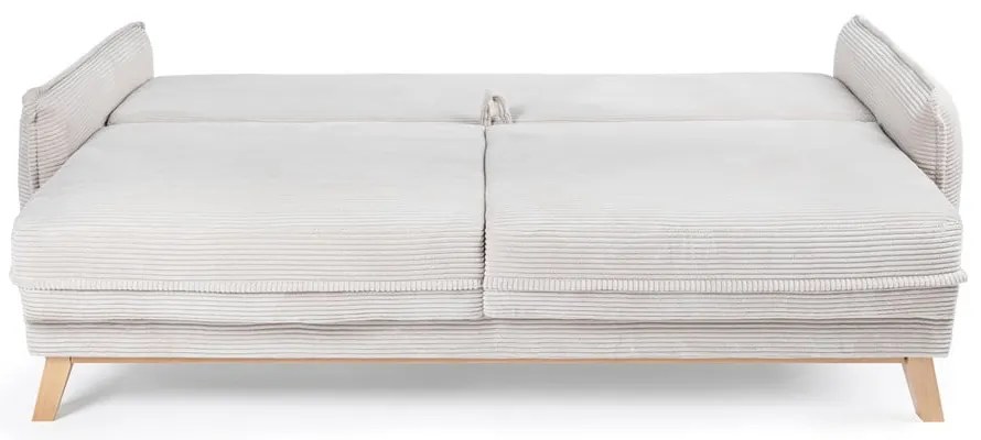 Bézs kordbársony kinyitható kanapé 218 cm Tori – Bonami Selection