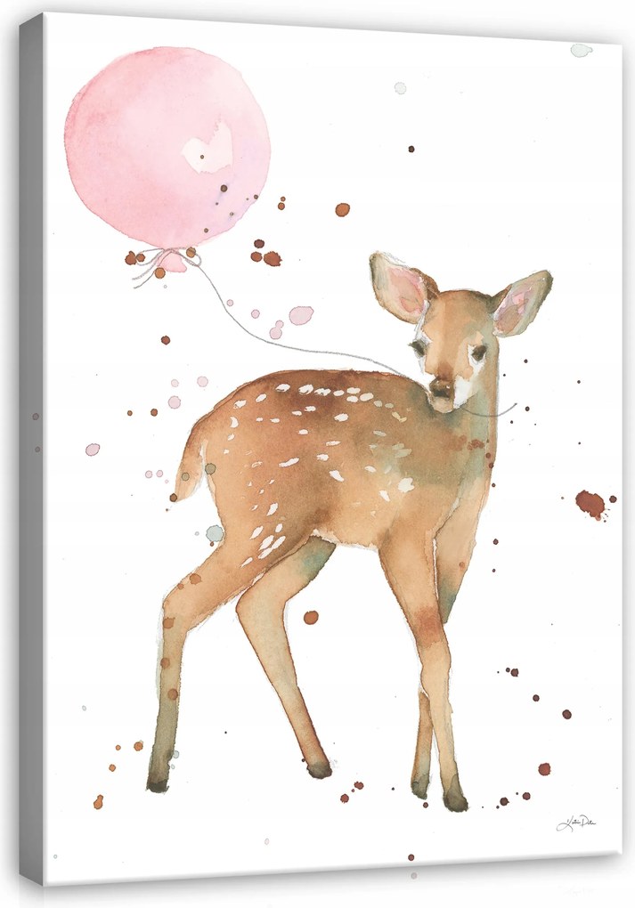 Vászonkép falikép fehér rózsaszín szarvas 75 x 100