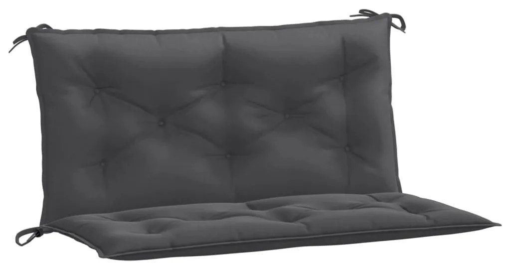 2 db melange antracitszürke szövet kerti padpárna 100x50x7 cm