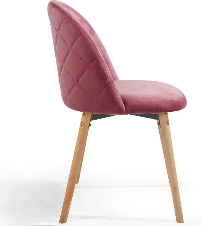 MIADOMODO Étkezőszék készlet bársony 2 db rózsaszín