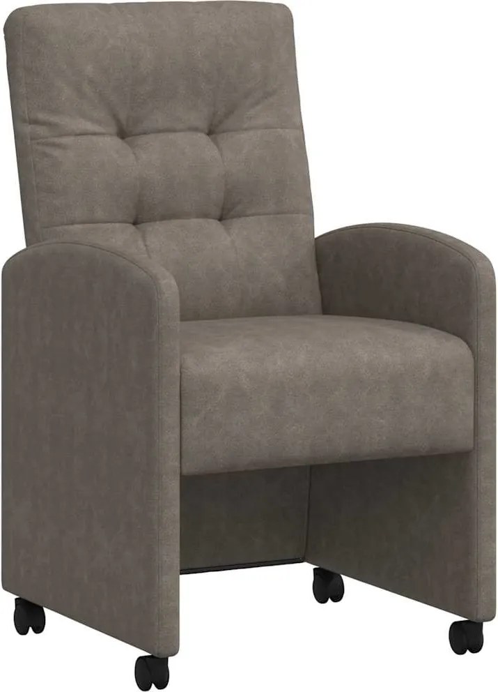 vidaXL Kerekes Étkező Székek 2 pcs Szürke 58 x 67 x 97 cm Műbőr