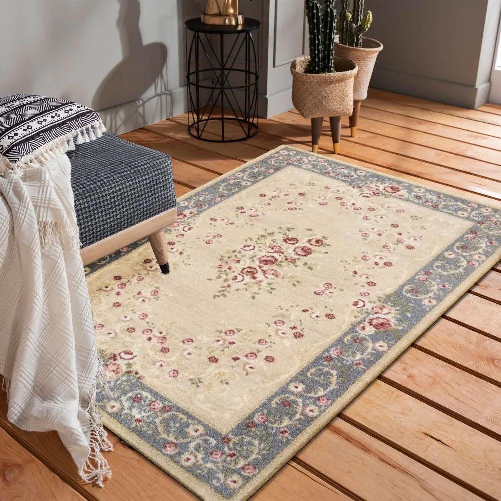 Díszes szürke-krémszínű vintage szőnyeg Szélesség: 200 cm | Hossz: 290 cm