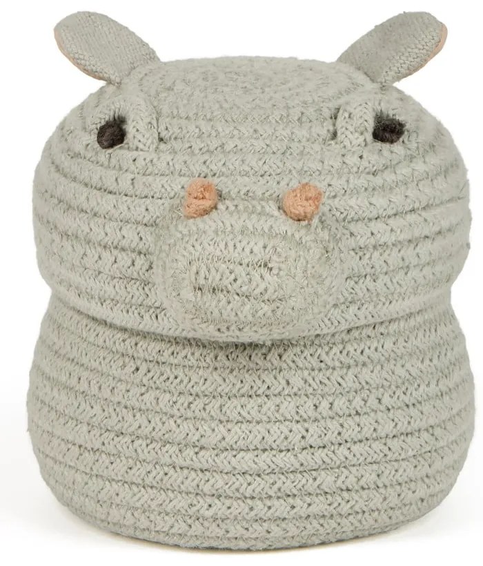 Világosszürke textil játéktároló kosár ø 15x15 cm Mini Henry the Hippo – Lorena Canals
