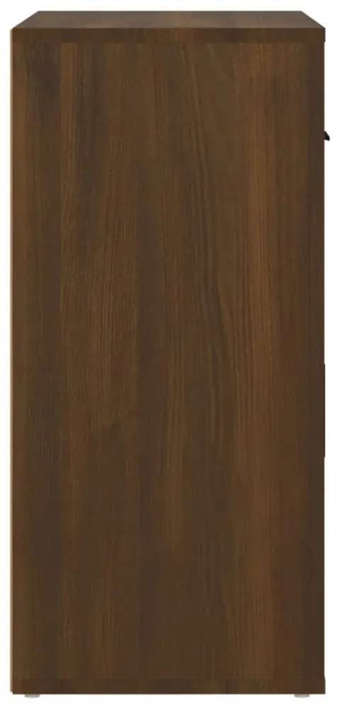 barna tölgyszínű szerelt fa tálalószekrény 80x33x70 cm