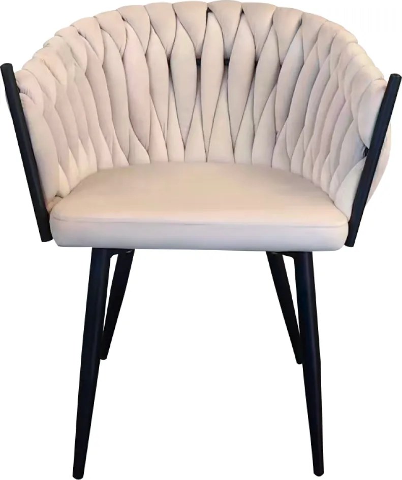 Étkezőszék, világosbézs Velvet szövet/fekete, BLER