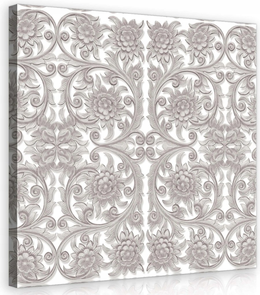 Vászonkép 80x80 Virágos dísz finom elegancia a nappaliba vagy a hálószobába