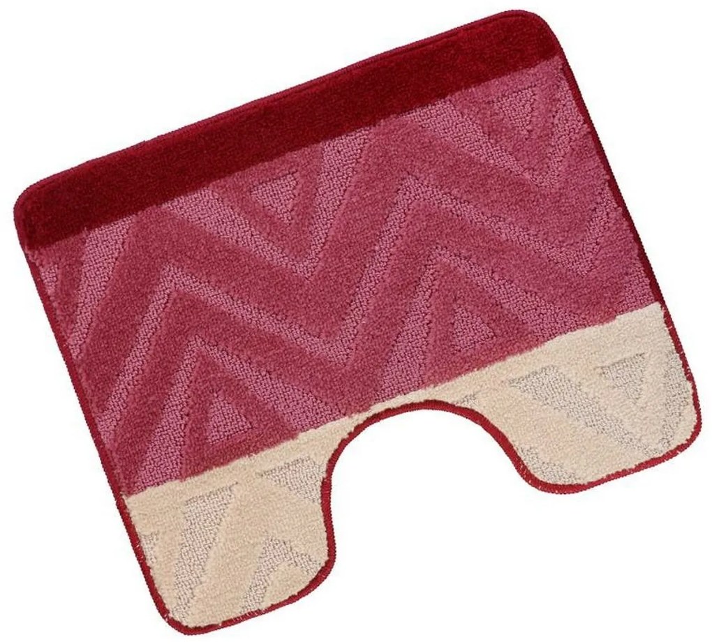 Bellatex Fürdőszoba szőnyeg Bany kivágássalChevron burgundy, 60 x 50 cm