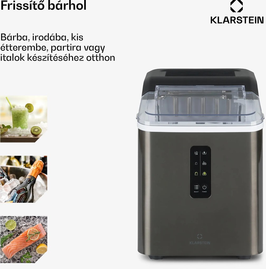 Klarstein Albaron Supreme jégkockakészítő Bullet 12kg/24h 1,5 L rozsdamentes acél