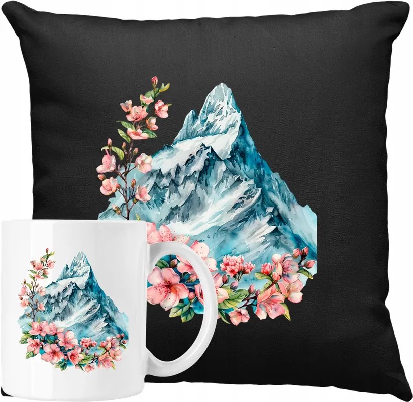 Bögre szett Hegyi párna cseresznyevirág Sakura Ajándék ötlet