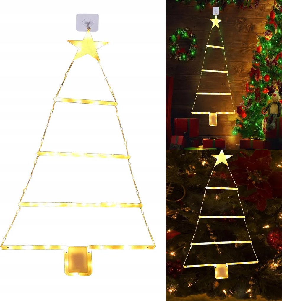 Led Karácsonyfa Dekoráció Karácsonyi Dekoráció Ablak Lámpa Meleg Fehér