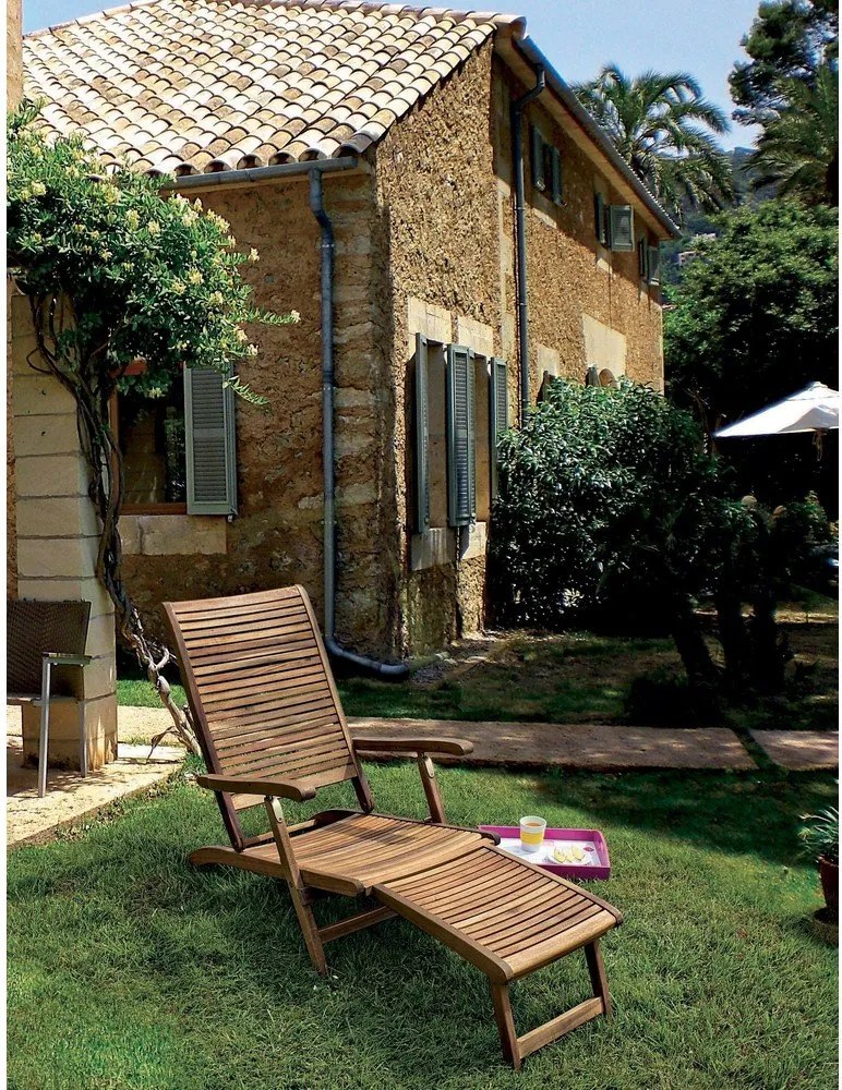 Natúr színű tömörfa kerti napozóágy Noemi – Bizzotto