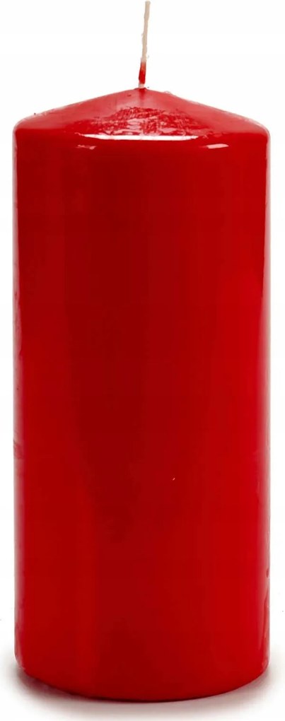 Gyertya Klasszikus Piros Dekorációs Gyertya Henger Ø 9 cm
