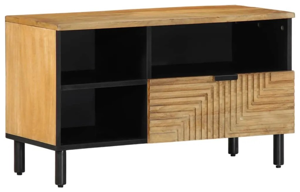 barna tömör mangófa TV-szekrény 80 x 33 x 46 cm