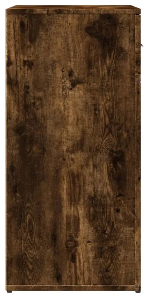 2 db füstös tölgy színű szerelt fa tálalószekrény 79x38x80 cm