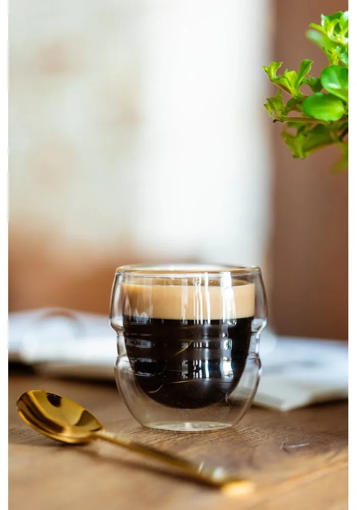 Üveg eszpresszó-duplafalú csésze szett 2 db-os 70 ml Sferico – Vialli Design