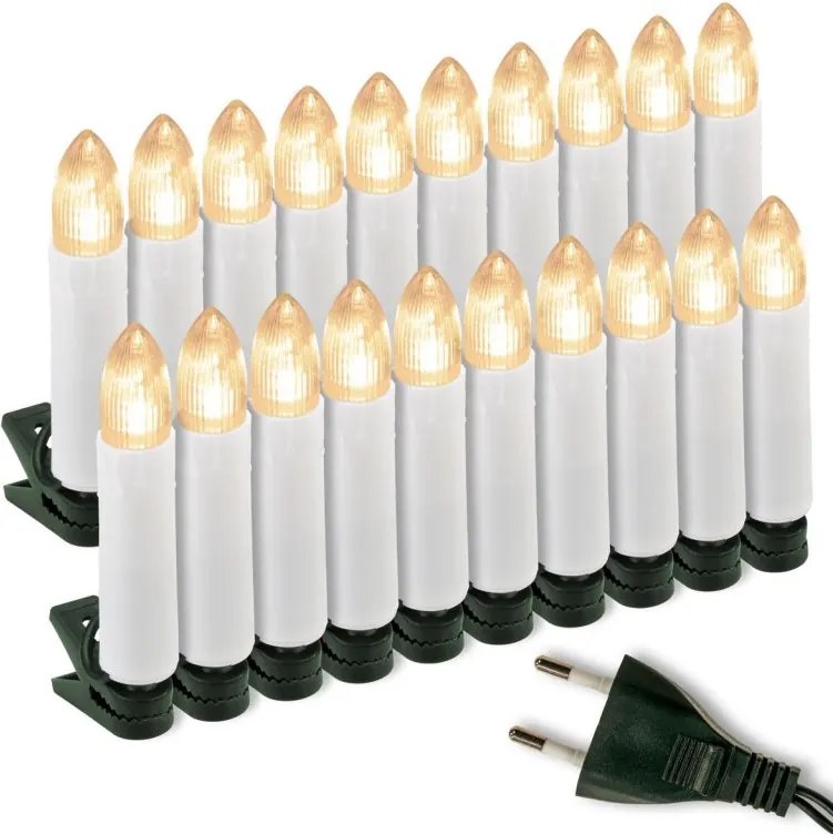 NEXOS Gyertyák karácsonyfára 20 LED Meleg fehér