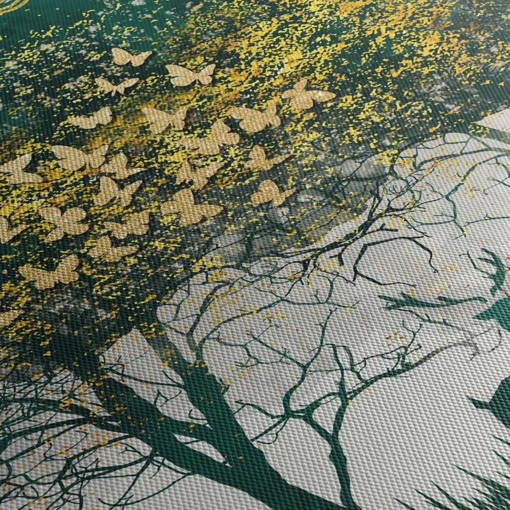 Kép - Szarvas a zöld erdőben (120x50 cm)