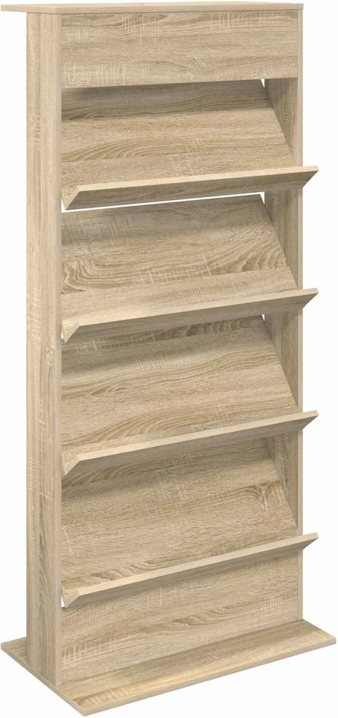 vidaXL Magazin állvány polcokkal Sonoma tölgy 70 x 41 x 156 cm Faanyag