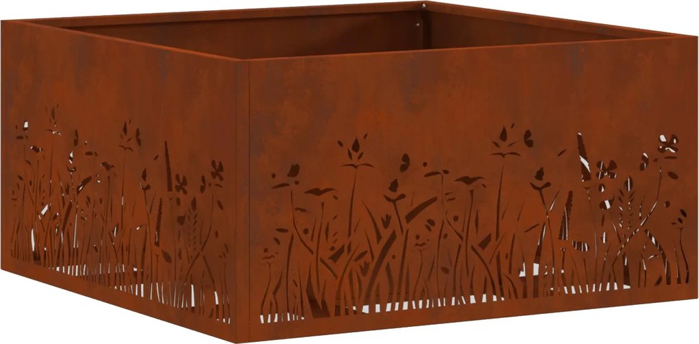 vidaXL Tűzrakó Barna 60 x 60 x 30 cm Időjárásálló acél