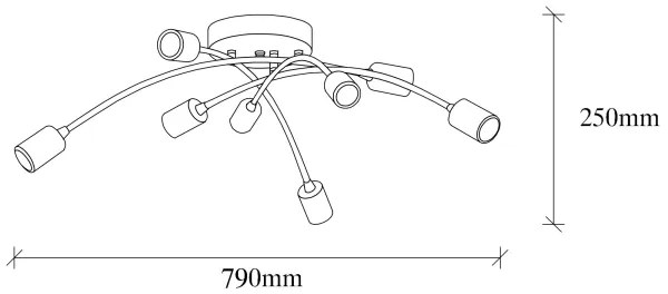 Csillár BANANA 8xE27/40W/230V