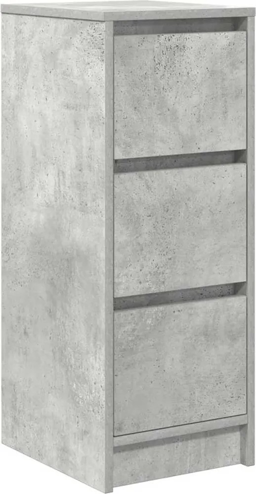 vidaXL betonszürke szerelt fa tálalószekrény 29,5x34x76 cm