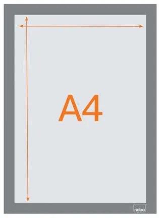 Posztertábla, fali, A4 méret, műanyag keret, 2 db, NOBO, ezüst (VN5696)