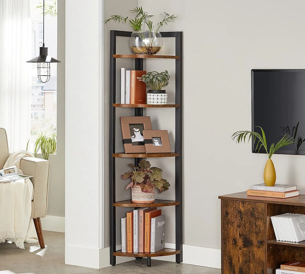 Sarok polcos állvány TAYLOR 5 polc 150x30 cm, rusztikus barna