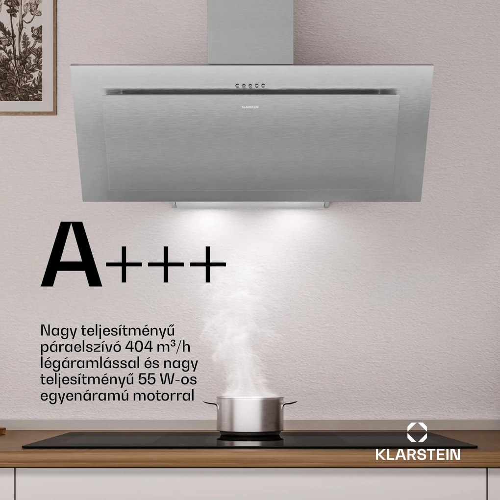 Klarstein Athena ferde páraelszívó | kivezetéses és keringtetett üzemmód | 404 m³/h | 56 W | 90 cm