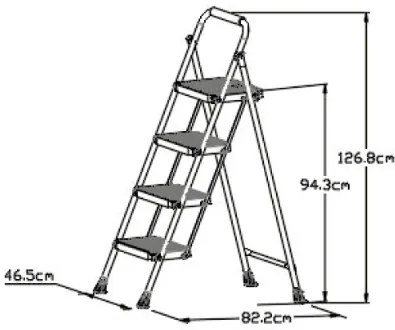 Lamart LT8098 Eurostep lépcső, 4 fok, 4 lépcsőfok