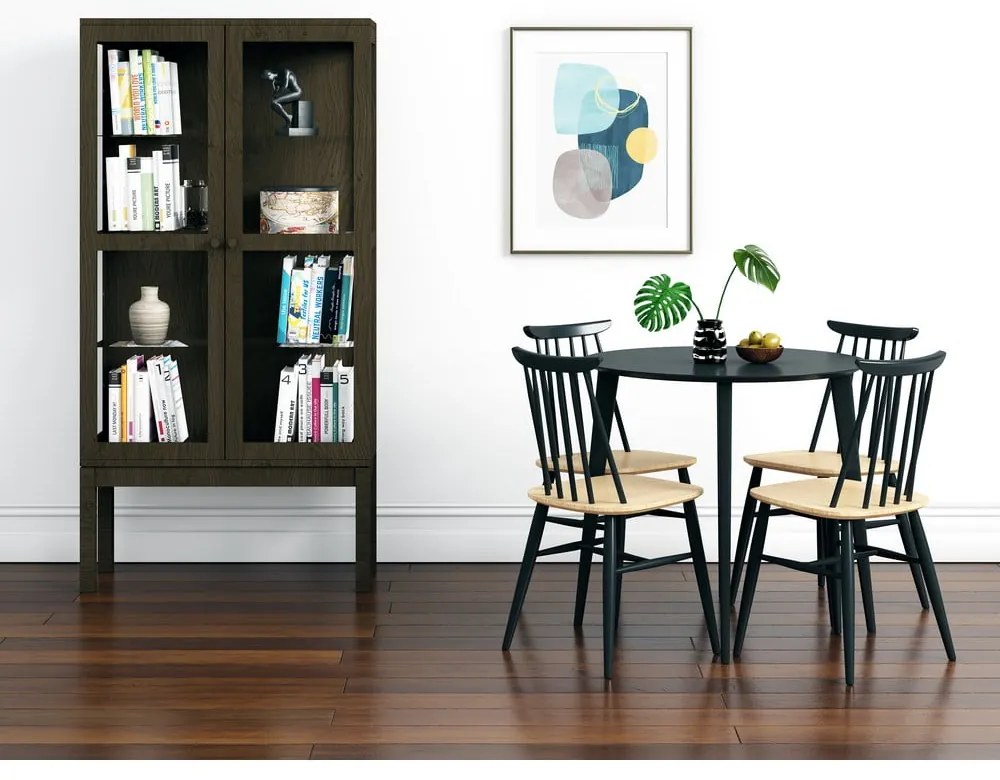 AbbeyWood vitrin füstös tölgyfa dekorral - Woodman