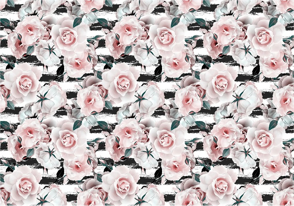 Flizelin fotótapéta Rózsa pasztell akvarell finom háttér 416x254 +ragasztó