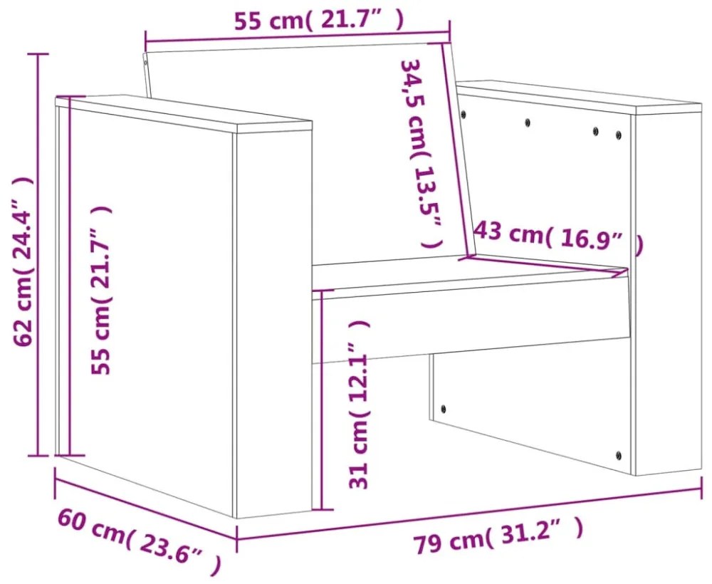 2 részes viaszbarna tömör fenyőfa kerti pihenőgarnitúra