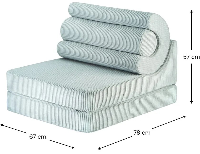 Mentazöld kordbársony gyerek fotel Flipster – Wigiwama