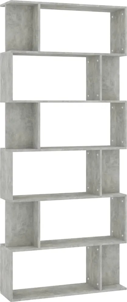 vidaXL betonszürke szerelt fa könyvszekrény/térelválasztó 80x24x192 cm