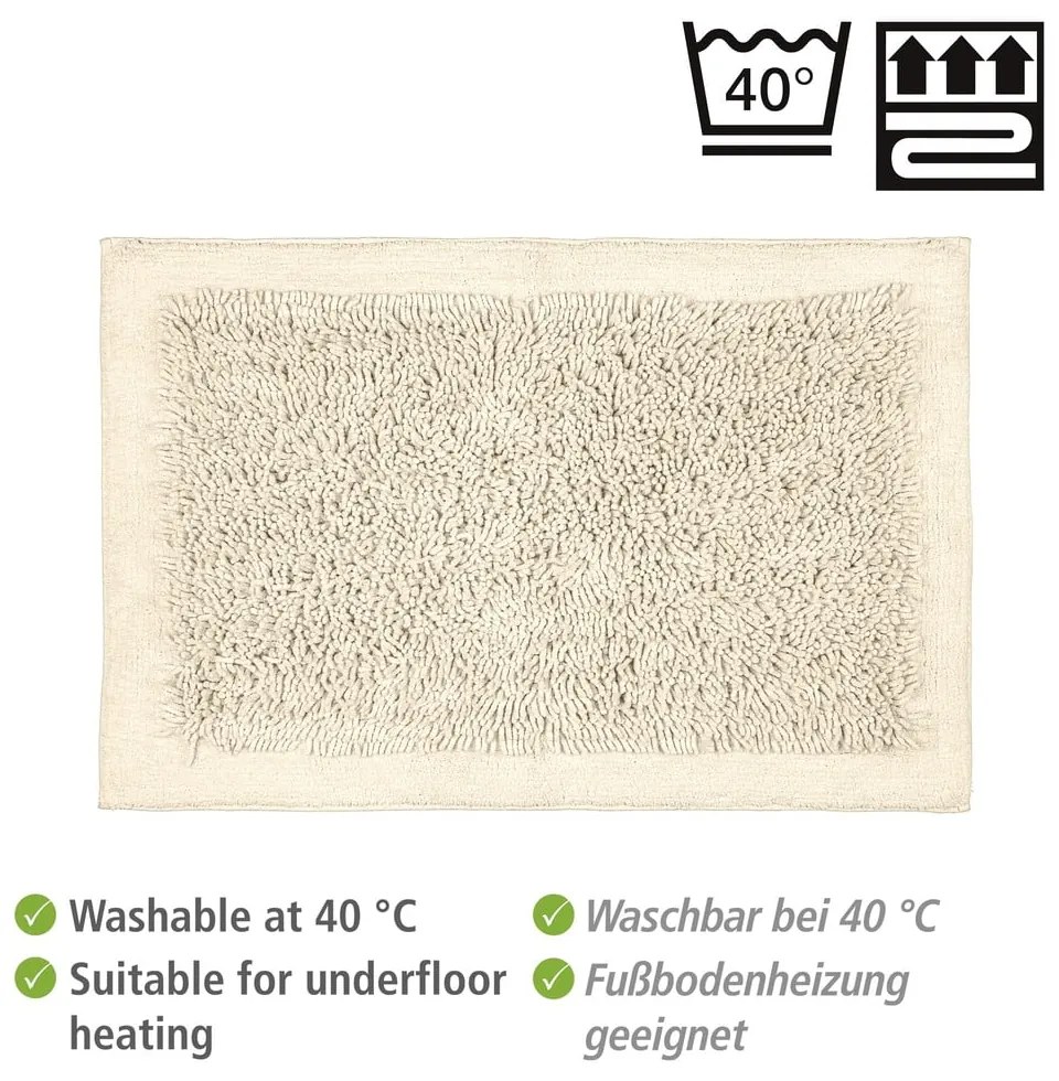 Krémszínű textil fürdőszobai kilépő 60x90 cm Sidyma – Wenko