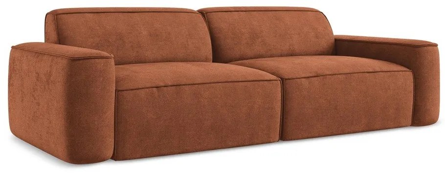 Terrakotta színű zsenília kanapé 244 cm Omao – Makamii