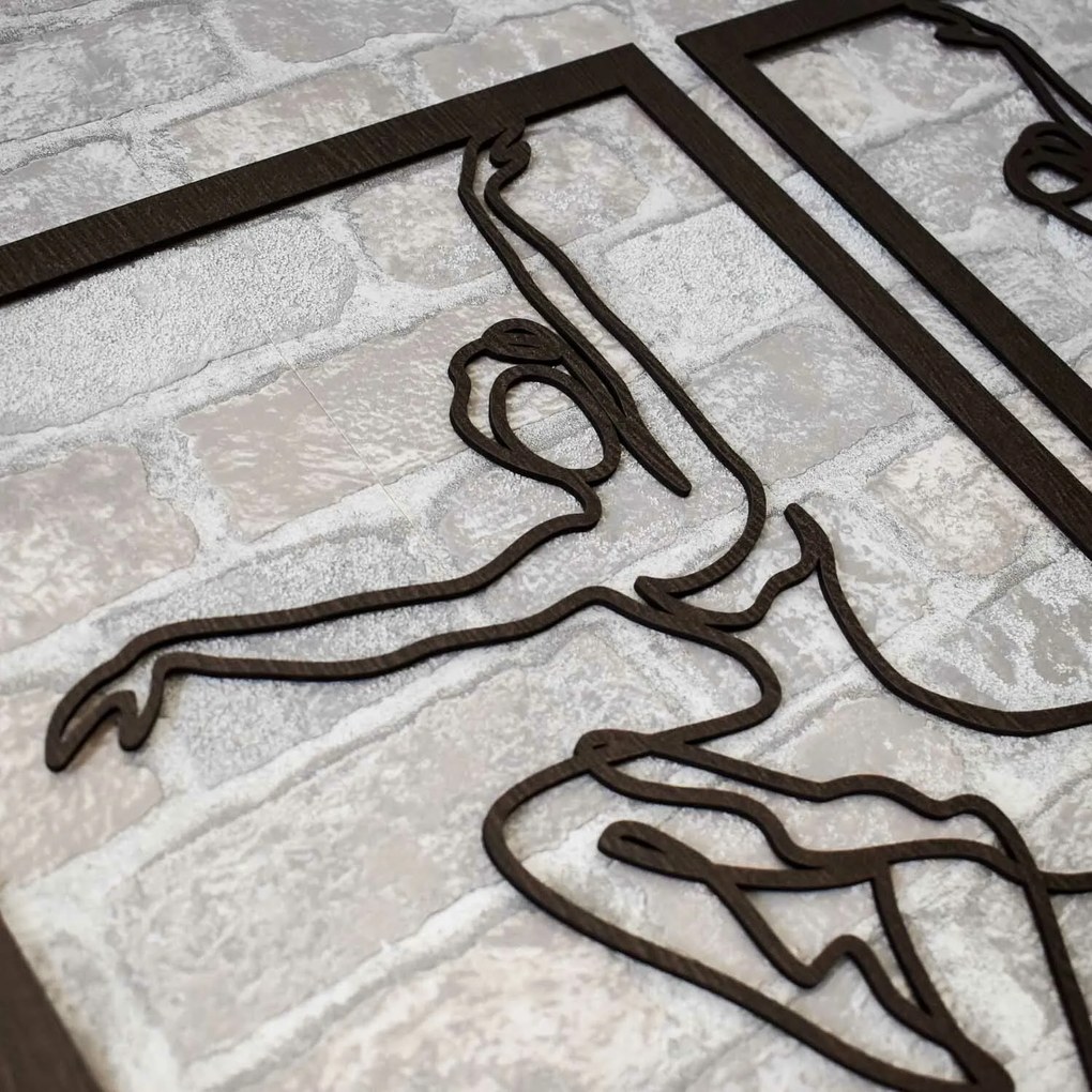 DUBLEZ | 3 részes fa falikép - Balett táncosok