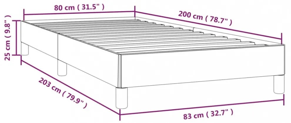 krémszínű műbőr ágykeret 80 x 200 cm