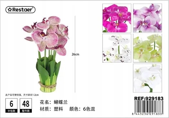 Orchidea kaspó 26CM Mesterséges Dekoratív Növény