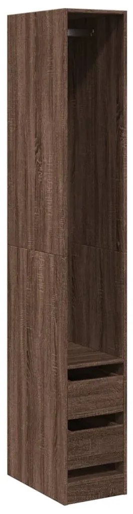 vidaXL barna tölgy színű szerelt fa ruhásszekrény 30 x 50 x 200 cm