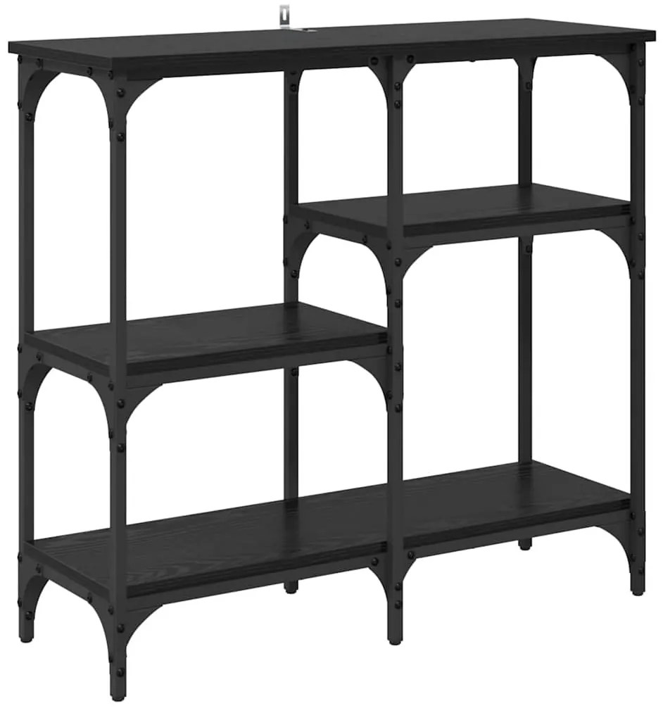 vidaXL polcokkal tárolóval Musta tammi 80 x 29 x 75 cm Faanyag