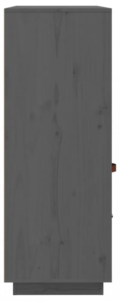szürke tömör fenyőfa magasszekrény 100 x 40 x 108,5 cm