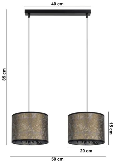Csillár zsinóron REZO 2xE27/60W/230V arany