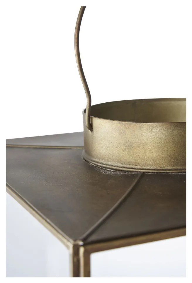 Mohali dekorációs lámpás, fém/üveg, antik réz színű